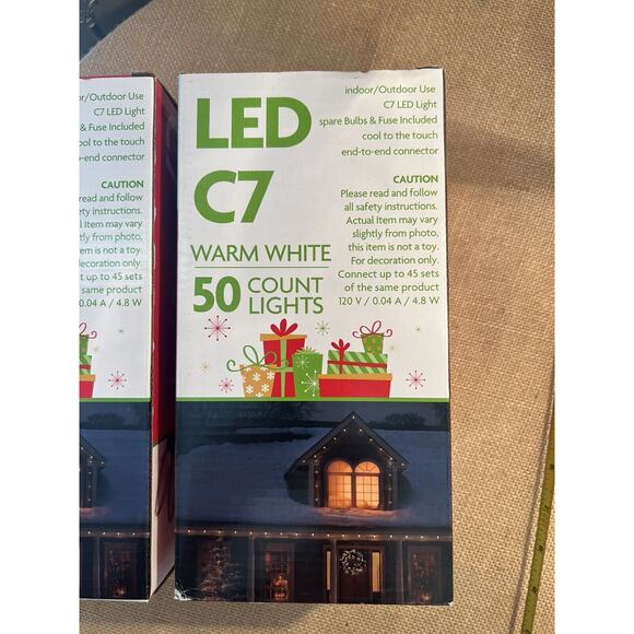 LED C7 50 Count Warm Light String (Set of 2) - Picture 5 of 5